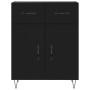 Aparador alto madera contrachapada negro 69,5x34x180 cm de , Aparadores - Ref: Foro24-3198178, Precio: 170,68 €, Descuento: %
