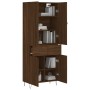 Aparador alto madera contrachapada marrón roble 69,5x34x180 cm de , Aparadores - Ref: Foro24-3198184, Precio: 160,72 €, Descu...
