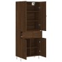 Aparador alto madera contrachapada marrón roble 69,5x34x180 cm de , Aparadores - Ref: Foro24-3198184, Precio: 160,72 €, Descu...