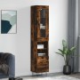 Aparador de madera contrachapada roble ahumado 34,5x34x180 cm de , Aparadores - Ref: Foro24-3199334, Precio: 106,56 €