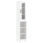 Aparador alto madera contrachapada blanco brillo 34,5x34x180 cm de , Aparadores - Ref: Foro24-3199395, Precio: 99,64 €