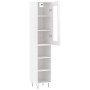 Aparador alto madera contrachapada blanco brillo 34,5x34x180 cm de , Aparadores - Ref: Foro24-3199395, Precio: 99,64 €