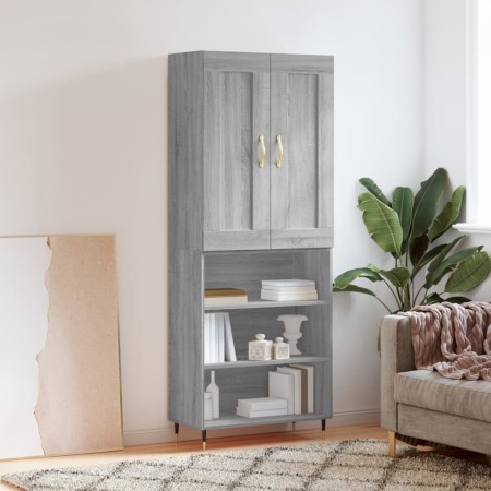 Aparador alto madera contrachapada gris sonoma 69,5x34x180 cm de , Aparadores - Ref: Foro24-3200055, Precio: 132,22 €, Descue...