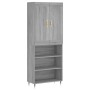 Aparador alto madera contrachapada gris sonoma 69,5x34x180 cm de , Aparadores - Ref: Foro24-3200055, Precio: 132,22 €, Descue...