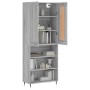 Aparador alto madera contrachapada gris sonoma 69,5x34x180 cm de , Aparadores - Ref: Foro24-3200055, Precio: 132,22 €, Descue...
