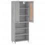 Aparador alto madera contrachapada gris sonoma 69,5x34x180 cm de , Aparadores - Ref: Foro24-3200055, Precio: 132,22 €, Descue...
