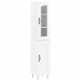 Aparador alto madera contrachapada blanco brillo 34,5x34x180 cm de , Aparadores - Ref: Foro24-3199523, Precio: 111,56 €