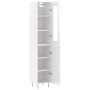 Aparador alto madera contrachapada blanco brillo 34,5x34x180 cm de , Aparadores - Ref: Foro24-3199523, Precio: 111,56 €