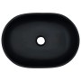 Lavabo sobre encimera ovalado cerámica negro y gris 47x33x13 cm