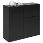 FMD Cómoda con cajón y puertas negro 89,1x31,7x81,3 cm von , Schubladen - Ref: Foro24-447416, Preis: 206,84 €, Rabatt: %