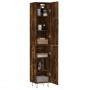 Aparador de madera contrachapada roble ahumado 34,5x34x180 cm de , Aparadores - Ref: Foro24-3198822, Precio: 105,16 €, Descue...