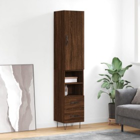 Aparador alto madera contrachapada roble marrón 34,5x34x180 cm by , Sideboards - Ref: Foro24-3198952, Price: 103,35 €, Discou...