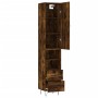 Aparador de madera contrachapada roble ahumado 34,5x34x180 cm by , Sideboards - Ref: Foro24-3198950, Price: 105,95 €, Discoun...