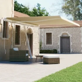 Toldo de pie retráctil manual crema 450x300 cm de vidaXL, Toldos - Ref: Foro24-3069557, Precio: 503,47 €, Descuento: %