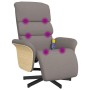 Sillón reclinable de masaje con reposapiés tela gris taupe de , Sillones - Ref: Foro24-356618, Precio: 211,59 €