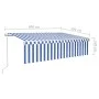 Automatic retractable awning with blind 6x3 m blue and white by vidaXL, Awnings - Ref: Foro24-3069366, Price: 525,58 €, Disco...