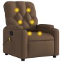 Sillón reclinable con masaje de tela marrón by , Armchairs - Ref: Foro24-372495, Price: 250,09 €, Discount: %