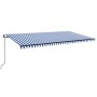 Toldo automático retráctil azul y blanco 600x350 cm by , Awnings - Ref: Foro24-3069246, Price: 730,60 €, Discount: %