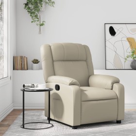 Sillón reclinable de cuero sintético crema by , Armchairs - Ref: Foro24-373523, Price: 256,94 €, Discount: %
