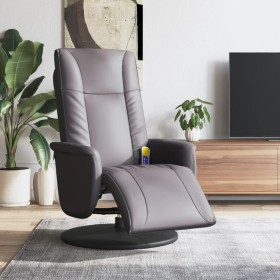 Sillón reclinable de masaje con reposapiés cuero sintético gris by , Armchairs - Ref: Foro24-356515, Price: 244,57 €, Discoun...