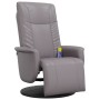 Sillón reclinable de masaje con reposapiés cuero sintético gris by , Armchairs - Ref: Foro24-356515, Price: 244,57 €, Discoun...