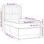 Cama box spring con colchón tela color crema 90x190 cm