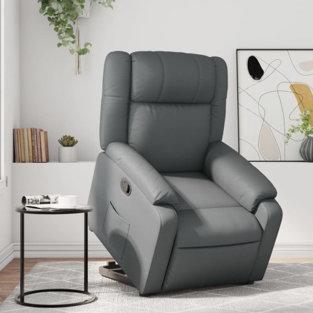 Sillón reclinable elevable cuero artificial gris by , Armchairs - Ref: Foro24-3205153, Price: 314,77 €, Discount: %