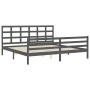 Grauer Massivholzbettrahmen mit Kopfteil 200x200 cm von vidaXL, Betten und Lattenroste - Ref: Foro24-3194008, Preis: 171,13 €...