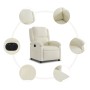 Sillón reclinable eléctrico de terciopelo blanco crema by , Armchairs - Ref: Foro24-3204287, Price: 271,19 €, Discount: %