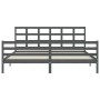 Grauer Massivholzbettrahmen mit Kopfteil 200x200 cm von vidaXL, Betten und Lattenroste - Ref: Foro24-3194008, Preis: 171,13 €...