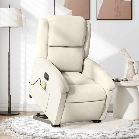 Sillón reclinable de masaje eléctrico elevable terciopelo crema by , Armchairs - Ref: Foro24-3204342, Price: 346,86 €, Discou...