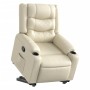 Sillón reclinable elevable cuero artificial color crema by , Armchairs - Ref: Foro24-3206552, Price: 323,17 €, Discount: %
