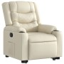 Sillón reclinable elevable cuero artificial color crema by , Armchairs - Ref: Foro24-3206552, Price: 323,17 €, Discount: %