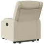 Sillón reclinable elevable cuero artificial color crema by , Armchairs - Ref: Foro24-3206552, Price: 323,17 €, Discount: %