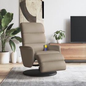 Sillón reclinable masaje reposapiés cuero sintético capuchino de , Sillones - Ref: Foro24-356728, Precio: 214,23 €