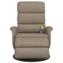 Sillón reclinable masaje reposapiés cuero sintético capuchino by , Armchairs - Ref: Foro24-356728, Price: 229,94 €, Discount: %