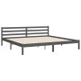 Grauer Massivholzbettrahmen mit Kopfteil 200x200 cm von vidaXL, Betten und Lattenroste - Ref: Foro24-3194008, Preis: 171,13 €...