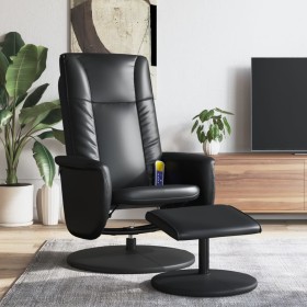 Sillón reclinable masaje con reposapiés cuero sintético negro by , Armchairs - Ref: Foro24-356520, Price: 141,67 €, Discount: %