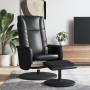 Sillón reclinable masaje con reposapiés cuero sintético negro de , Sillones - Ref: Foro24-356520, Precio: 141,59 €