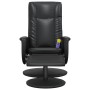 Sillón reclinable masaje con reposapiés cuero sintético negro de , Sillones - Ref: Foro24-356520, Precio: 141,59 €