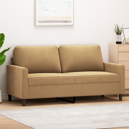 Sofá de 2 plazas terciopelo marrón 140 cm by , Sofas - Ref: Foro24-359206, Price: 204,71 €, Discount: %