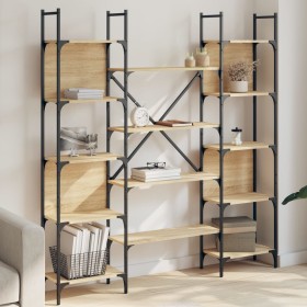 Estantería de madera ingeniería roble Sonoma 155,5x24x166,5 cm de , Librerías y estanterías - Ref: Foro24-838859, Precio: 98,...