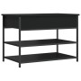 Banco zapatero madera de ingeniería negro 70x42,5x50 cm by , Benches for halls and storage - Ref: Foro24-839028, Price: 68,68...