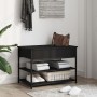Banco zapatero madera de ingeniería negro 70x42,5x50 cm by , Benches for halls and storage - Ref: Foro24-839028, Price: 68,68...