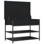 Banco zapatero madera de ingeniería negro 70x42,5x50 cm by , Benches for halls and storage - Ref: Foro24-839028, Price: 68,68...