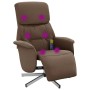 Sillón reclinable de masaje con reposapiés tela marrón de , Sillones - Ref: Foro24-356672, Precio: 203,86 €