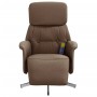 Sillón reclinable de masaje con reposapiés tela marrón de , Sillones - Ref: Foro24-356672, Precio: 203,86 €
