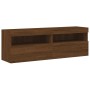 Muebles TV de pared luces LED 2 uds roble marrón 60x30x40 cm de , Muebles TV - Ref: Foro24-837196, Precio: 94,69 €