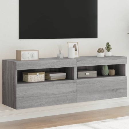 Muebles TV de pared con luces LED 2 uds gris Sonoma 60x30x40 cm von , TV-Möbel - Ref: Foro24-837194, Preis: 100,30 €, Rabatt: %
