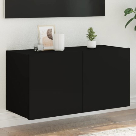 Mueble de TV de pared con luces LED negro 80x35x41 cm von , TV-Möbel - Ref: Foro24-837317, Preis: 60,34 €, Rabatt: %